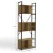 Estante Alta Com 3 Nichos 202X72 cm LI014 Freijo Preto Fosco KPB