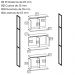 Estante Alta Com 3 Nichos 202X72 cm LI014 Freijo Preto Fosco KPB