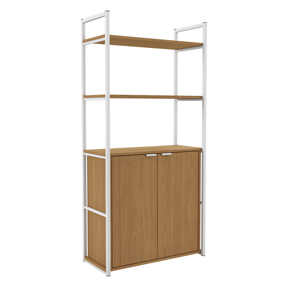 Estante Alta Flex 2 Portas 151X33 cm LI041 Canela Branco KPB