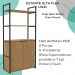 Estante Alta Flex 2 Portas 151X33 cm LI041 Freijo Preto Fosco KPB