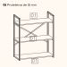 Estante Baixa 3 Prateleiras 87x72 cm LI007 Freijo Preto Fosco KPB