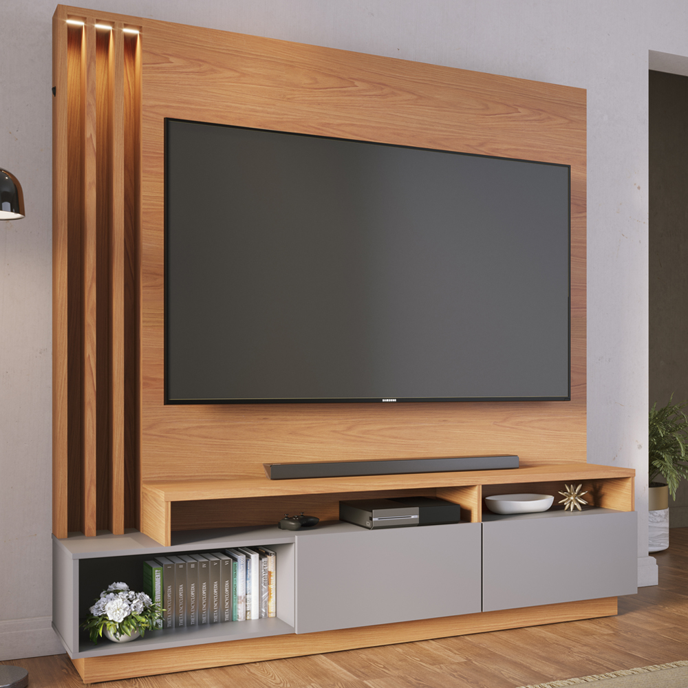 Estante Home Para TV 65 Polegadas Humaita Freijo Cinza CLB
