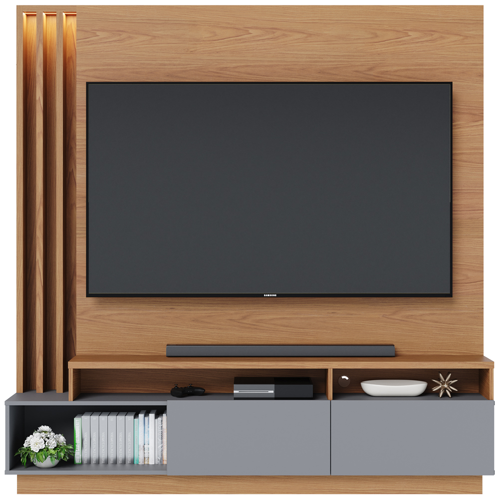 Estante Home Para TV 65 Polegadas Humaita Freijo Cinza CLB
