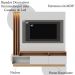 Estante Home Para TV 65 Polegadas Humaita Off White Matte Freijo CLB