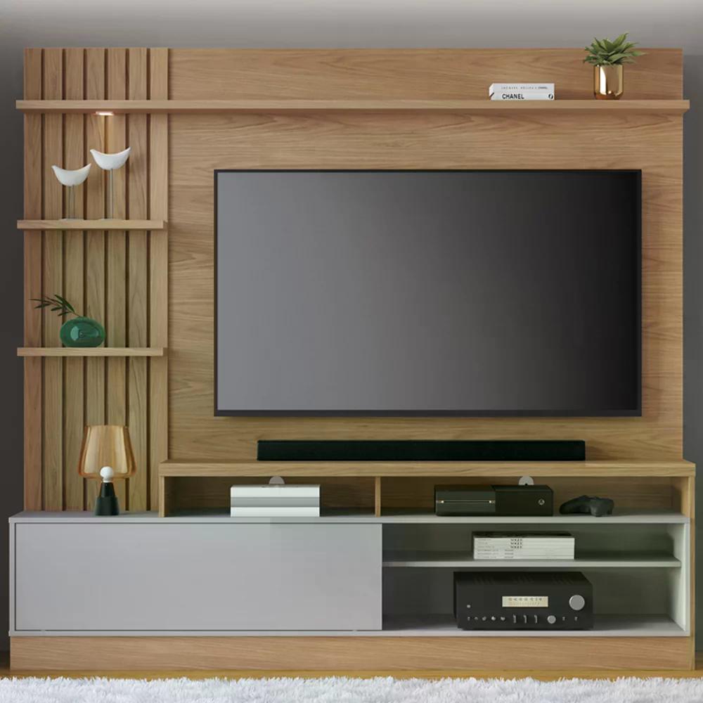 Estante Home Para TV 65 Polegadas Maceio Freijo Cinza CLB