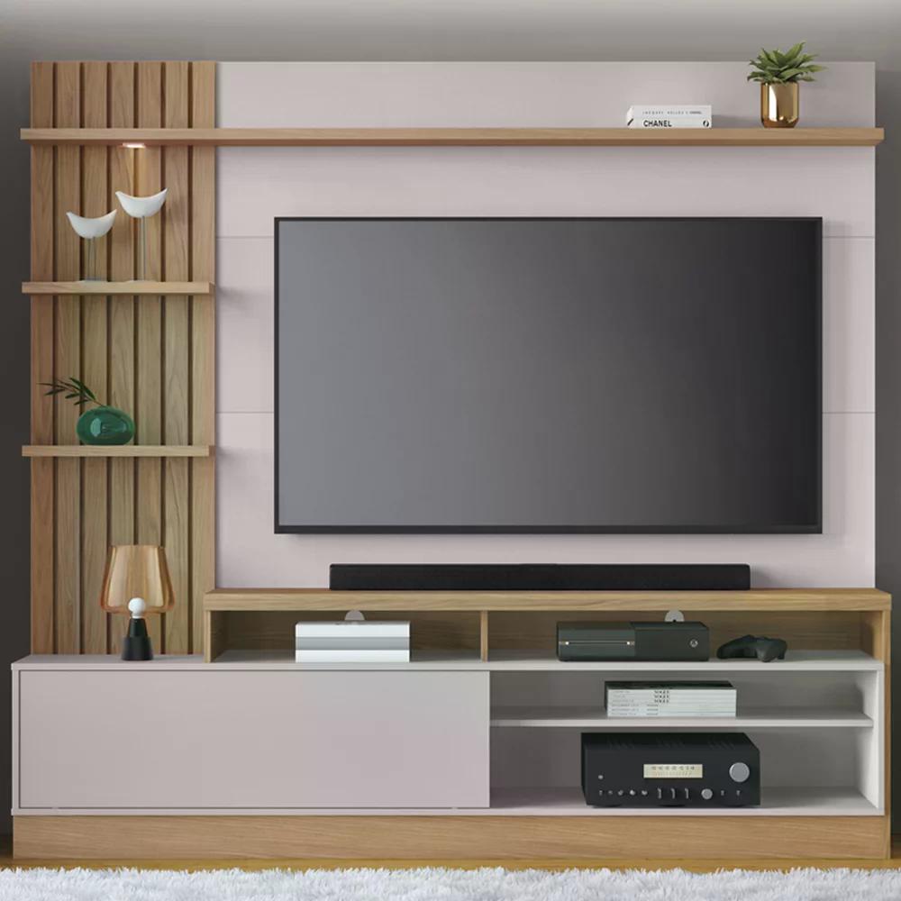 Estante Home Para TV 65 Polegadas Maceio Freijo Off White CLB