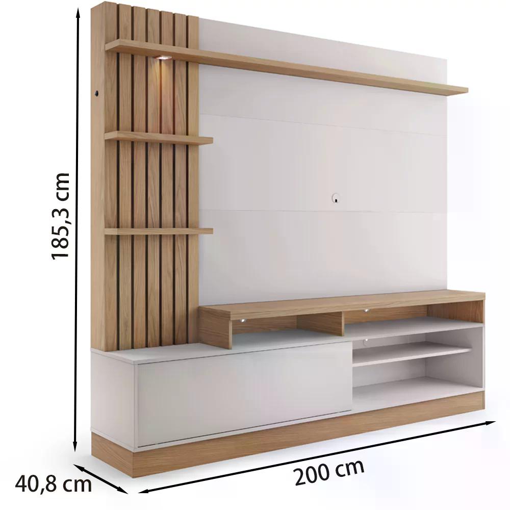 Estante Home Para TV 65 Polegadas Maceio Freijo Off White CLB