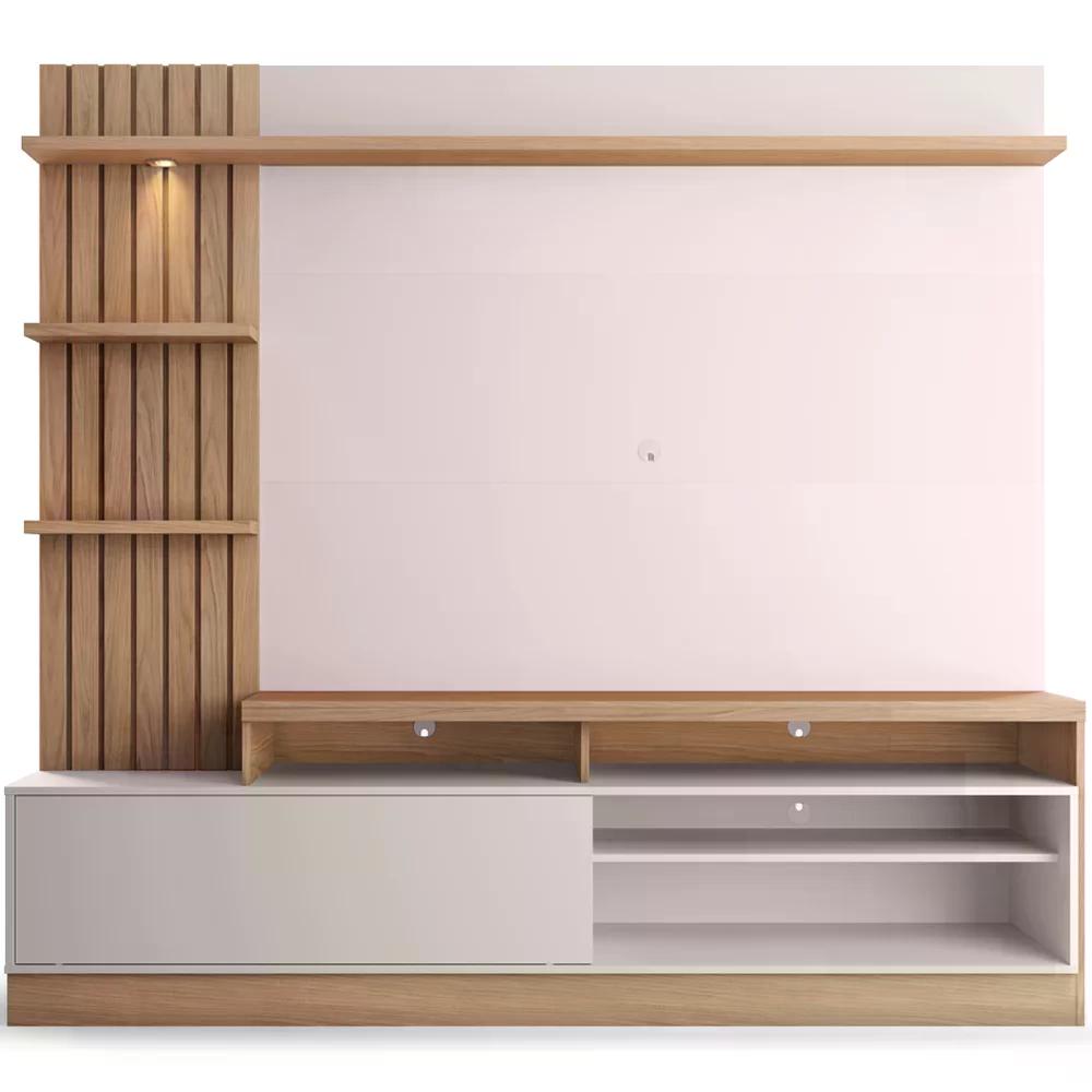Estante Home Para TV 65 Polegadas Maceio Freijo Off White CLB