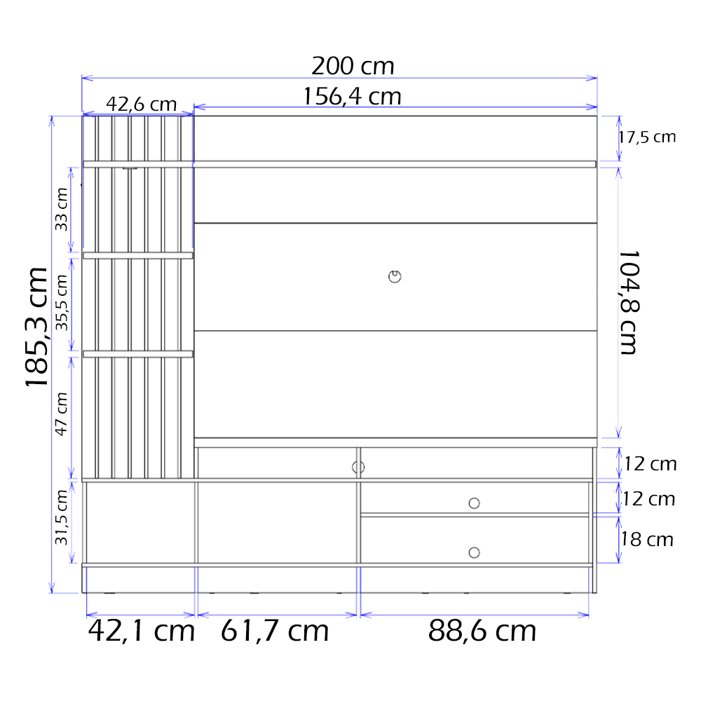 Estante Home Para TV 65 Polegadas Maceio Freijo Off White CLB