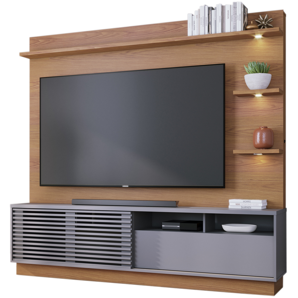 Estante Home Para TV 70 Polegadas Campeche Freijo Cinza CLB