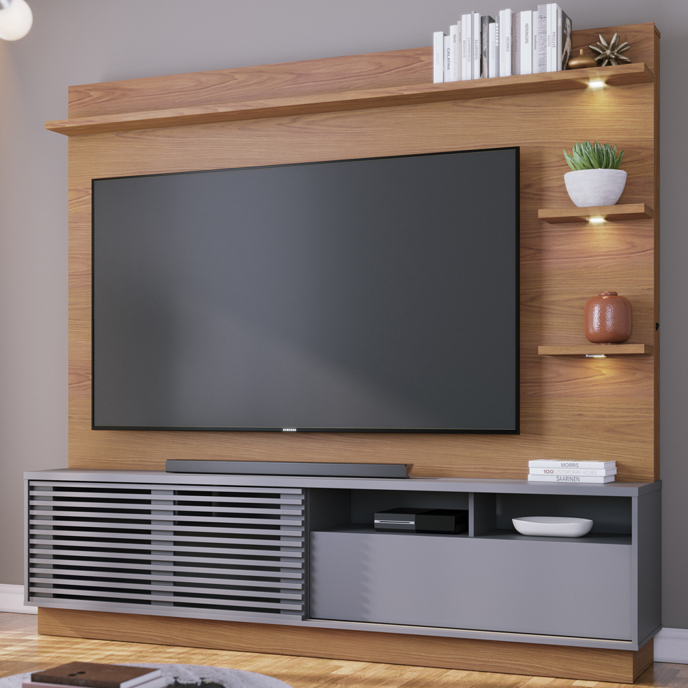 Estante Home Para TV 70 Polegadas Campeche Freijo Cinza CLB
