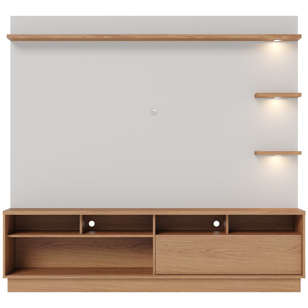 Estante Home Para TV 70 Polegadas Campeche Freijo Off White Matte CLB
