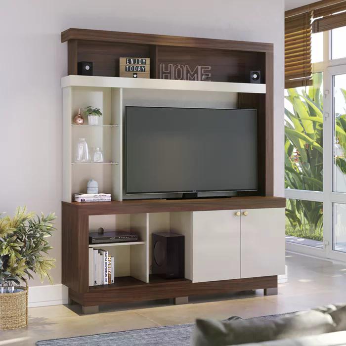 Estante Home TV 50 Polegadas Valença Nogueira Real Off White CLB