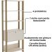Estante Livreiro 1 Porta 166X63 cm Carvalho Off White ARLY
