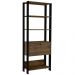 Estante Livreiro 1 Porta 166X63 cm Pinho Preto ARLY