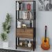 Estante Livreiro 1 Porta 166X63 cm Pinho Preto ARLY