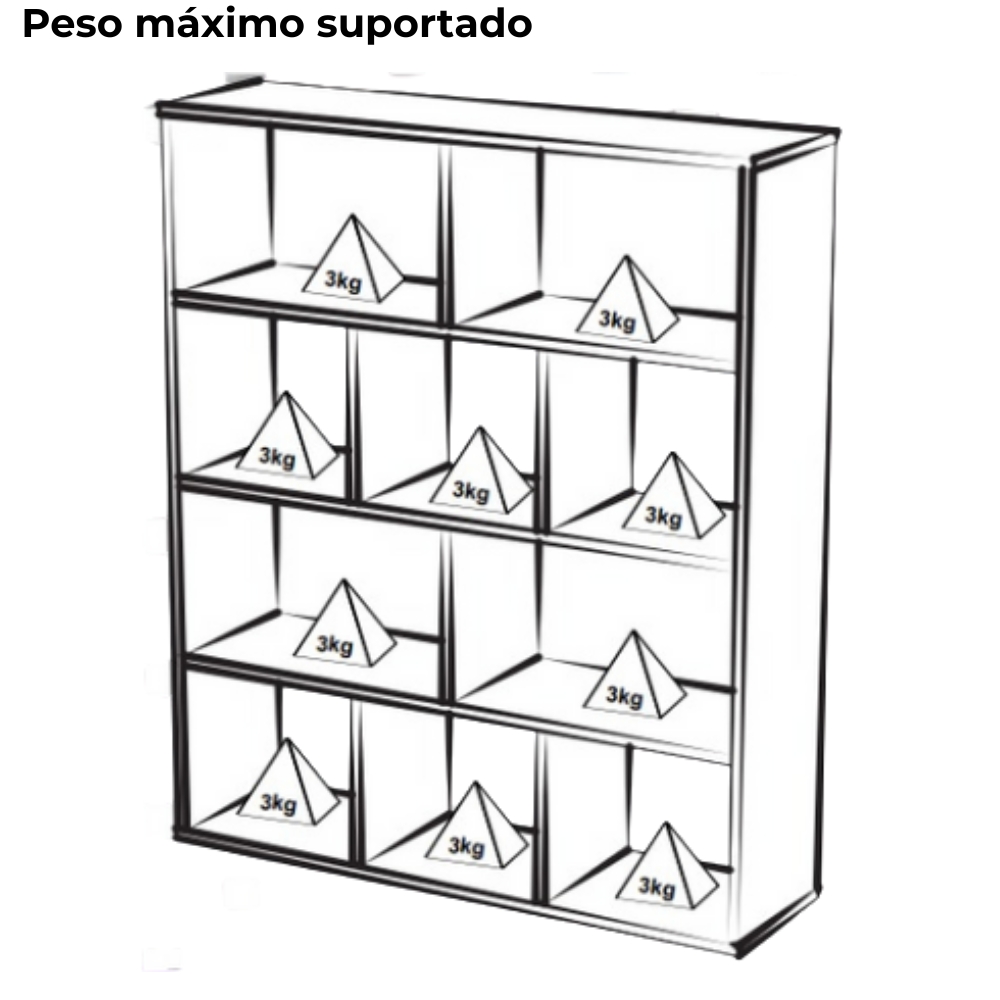 Estante Livreiro 10 Nichos 109X91 cm Branco ARLY