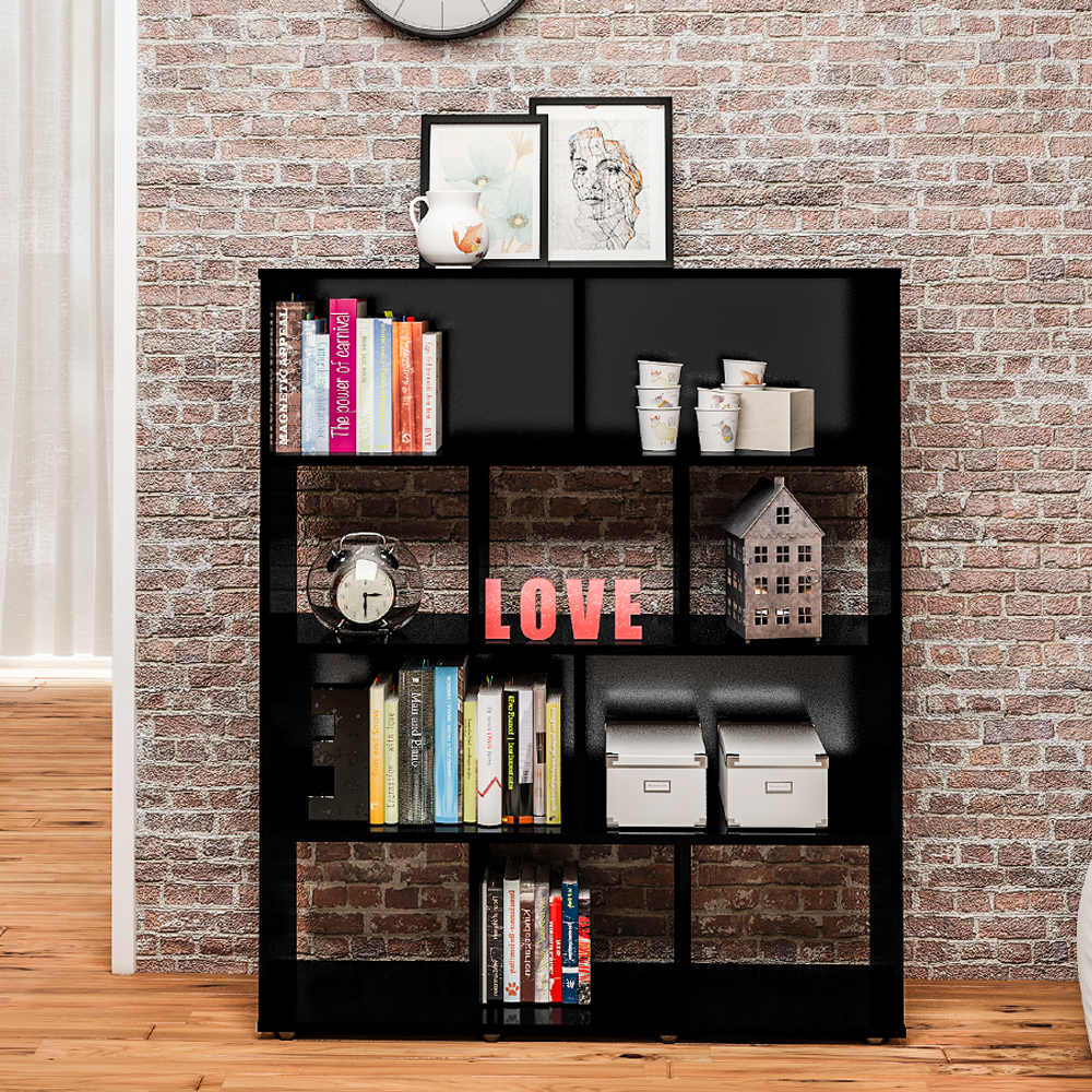 Estante Livreiro 10 Nichos 109X91 cm Preto ARLY