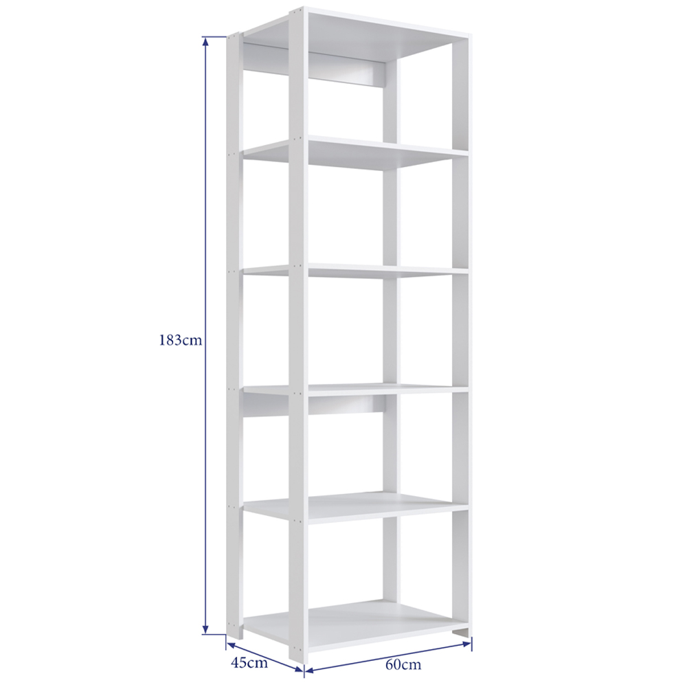 Estante Livreiro 138X60cm 05 Prateleiras Branco PRODDY