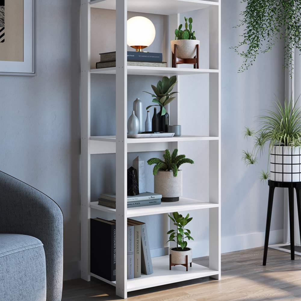 Estante Livreiro 138X60cm 05 Prateleiras Branco PRODDY
