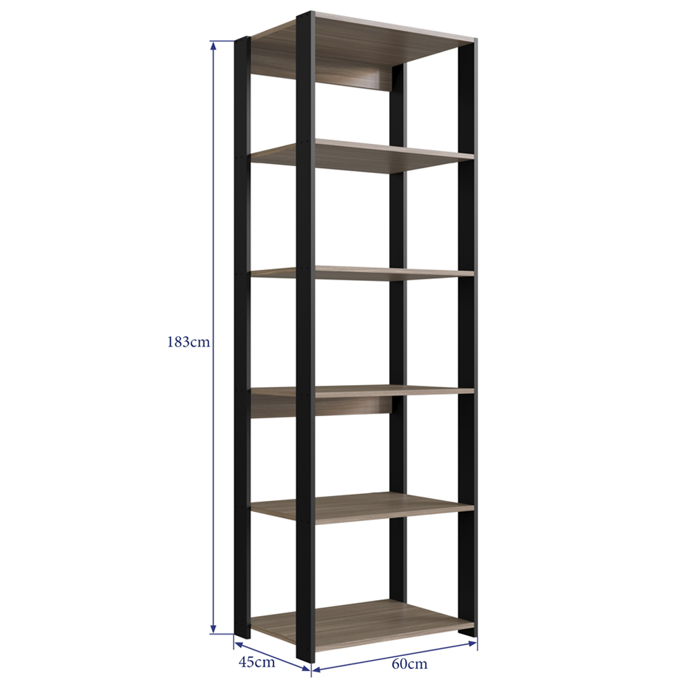 Estante Livreiro 138X60cm 05 Prateleiras Preto Montana PRODDY
