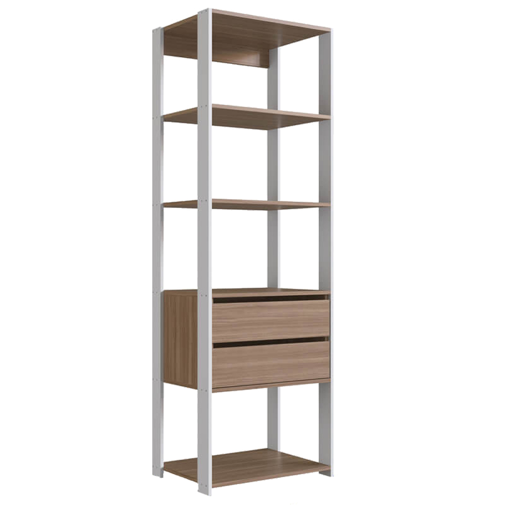 Estante Livreiro 183X60cm 02 Gavetas Branco Montana PRODDY