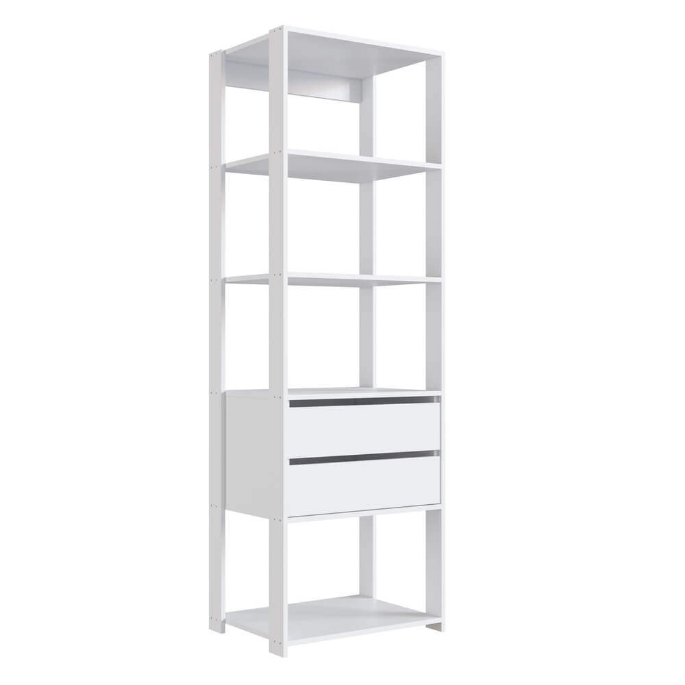 Estante Livreiro 183X60cm 02 Gavetas Branco PRODDY