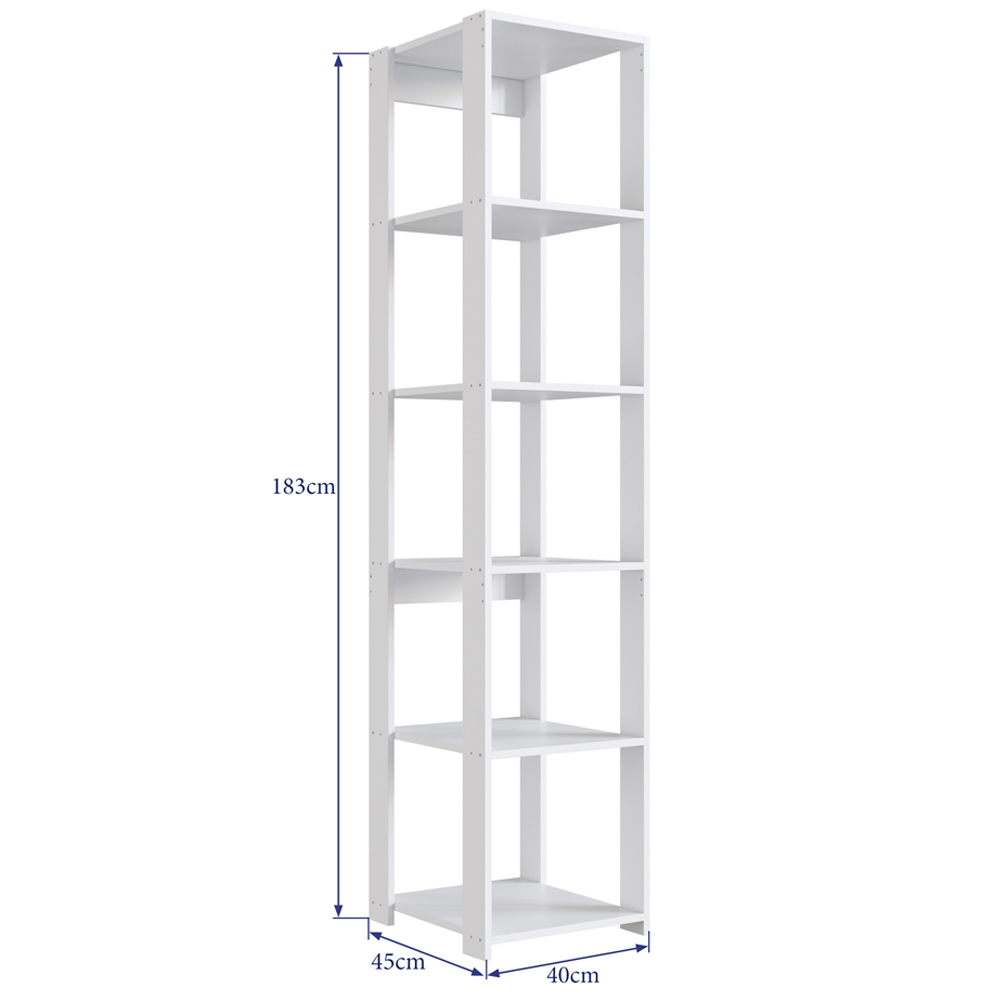 Estante Livreiro 183cm 05 Prateleiras Branco PRODDY