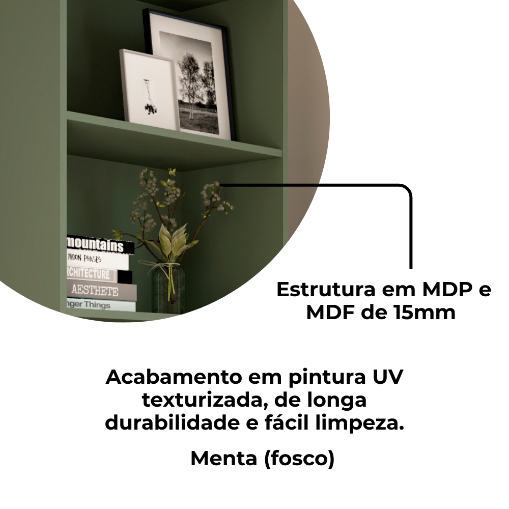 Estante Livreiro 5 Prateleiras 180X60 cm Menta ARLY