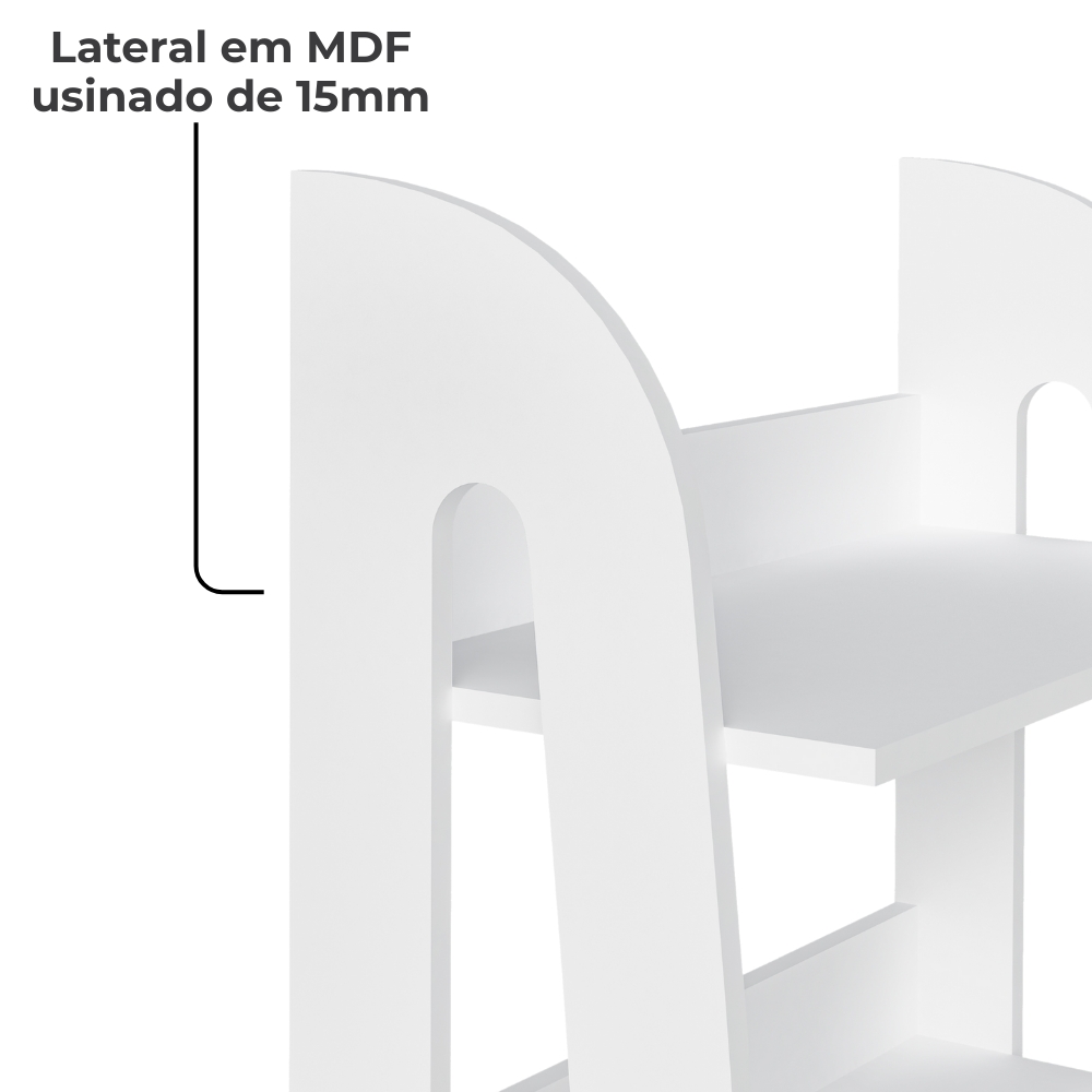 Estante Livreiro 7 Prateleiras 183X60 cm Branco Fosco ARLY