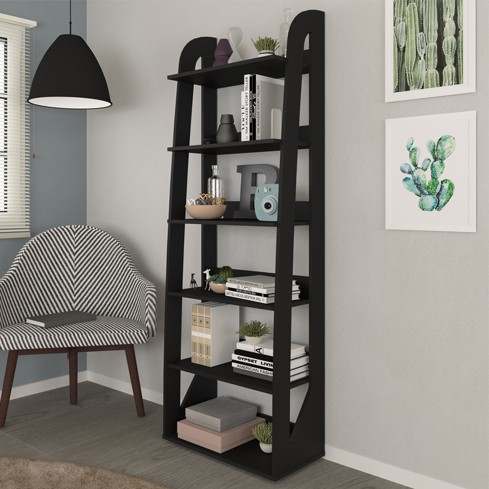 Estante Livreiro 7 Prateleiras 183X60 cm Preto Fosco ARLY