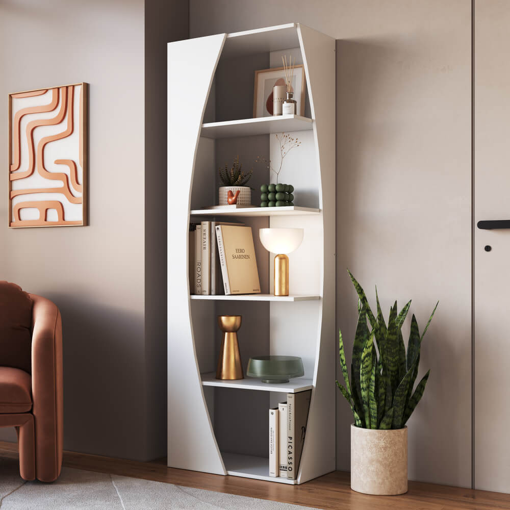 Estante Livreiro Multiuso 05 Prateleiras Branco PRODDY