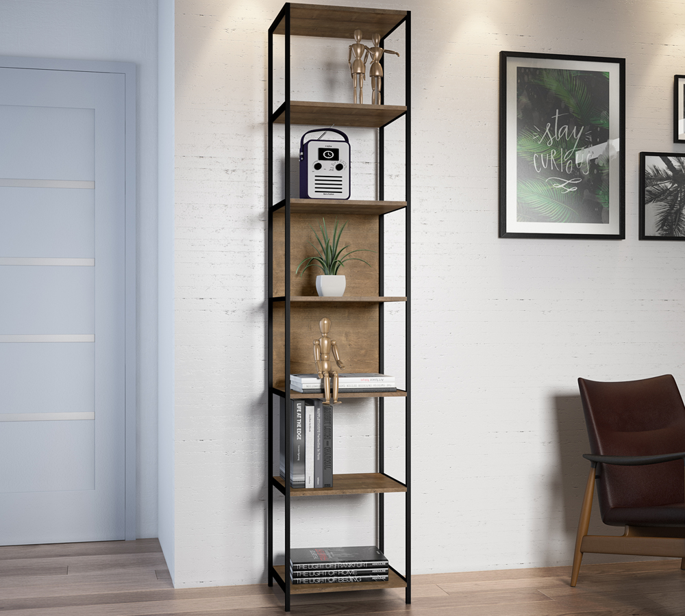 Estante Multiuso 06 Prateleiras Vermont Preto Fosco Milani Store