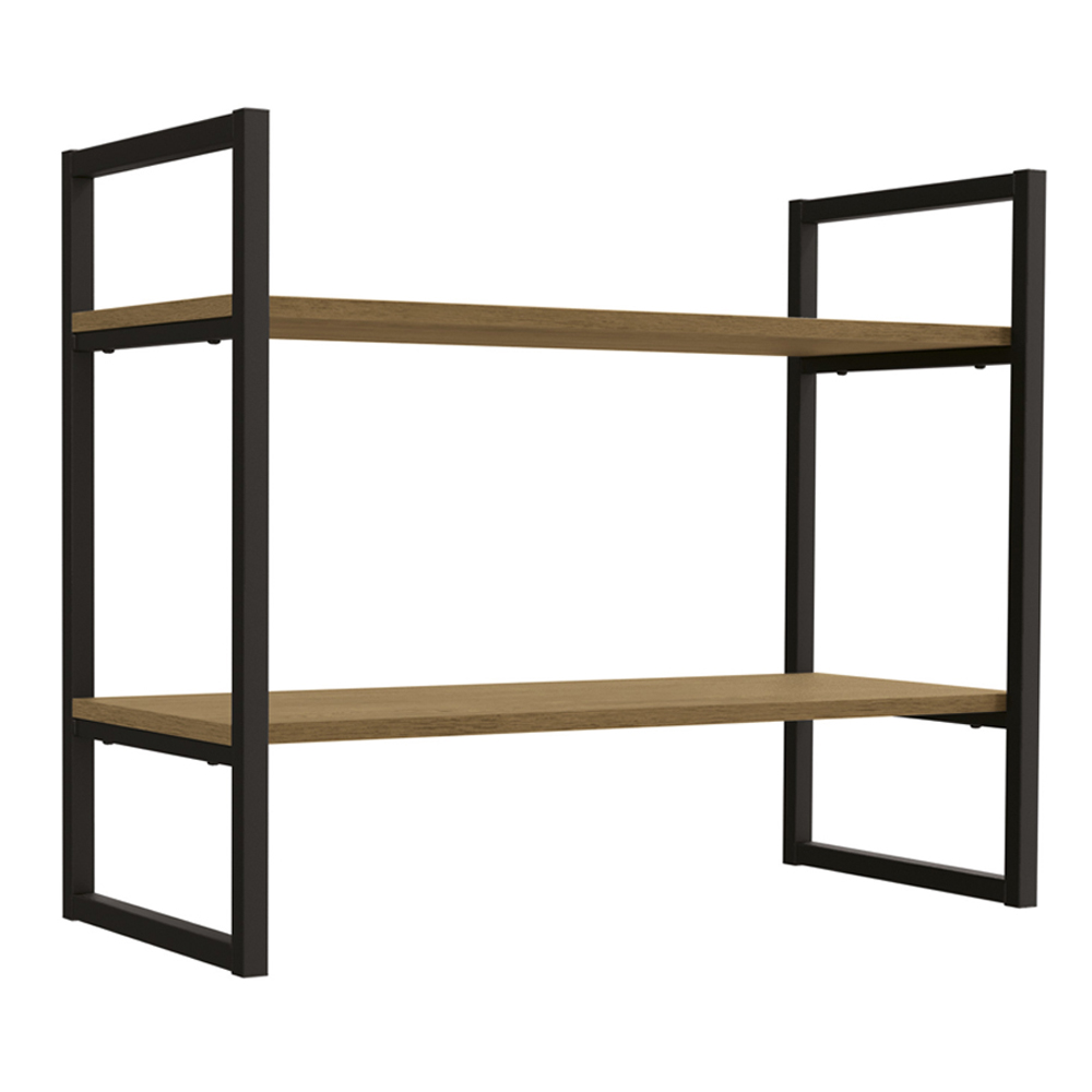 Estante Nicho 2 Prateleiras 72 cm LI008 Freijo Preto Fosco KPB