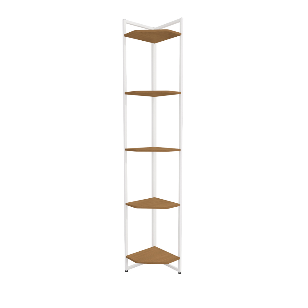 Estante de Canto 5 Prateleiras 202 cm LI022 Canela Branco KPB