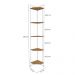 Estante de Canto 5 Prateleiras 202 cm LI022 Canela Branco KPB