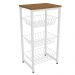 Fruteira De Chão 3 Cestos 75 cm LI035 Canela Branco KPB