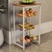 Fruteira De Chão 3 Cestos 75 cm LI035 Canela Branco KPB