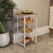 Fruteira De Chão 3 Cestos 75 cm LI035 Canela Branco KPB