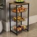 Fruteira De Chão 3 Cestos 75 cm LI035 Freijo Preto Fosco KPB