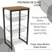 Fruteira De Chão 3 Cestos 75 cm LI035 Freijo Preto Fosco KPB