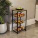 Fruteira De Chão 3 Cestos 75 cm LI035 Freijo Preto Fosco KPB
