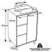 Gabinete 1 Porta Correr 60 cm Cuba Preta BL7250 Grafite FAEM