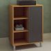 Gabinete 1 Porta Correr 60 cm Cuba Preta BL7250 Mell Grafite FAEM