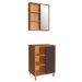 Gabinete 1 Porta Correr 60 cm Espelheira CJ7250 Mell Grafite FAEM