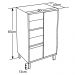 Gabinete 1 Porta De Correr 5 Nichos 60 cm BL7250 Mell Arenas FAEM