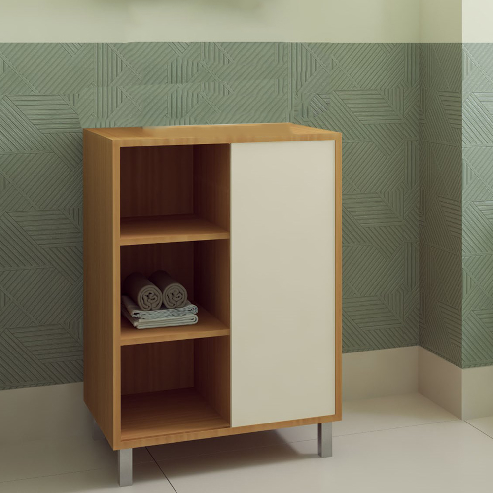 Gabinete 1 Porta De Correr 5 Nichos 60 cm BL7250 Mell Arenas FAEM