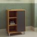 Gabinete 1 Porta De Correr 5 Nichos 60 cm BL7250 Mell Grafite FAEM