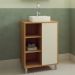 Gabinete 60 cm Espelheira e Cuba Branca CJ7250 Mell Arenas FAEM