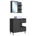 Gabinete 80 cm Espelheira e Cuba Branca CJ2001 Grafite FAEM